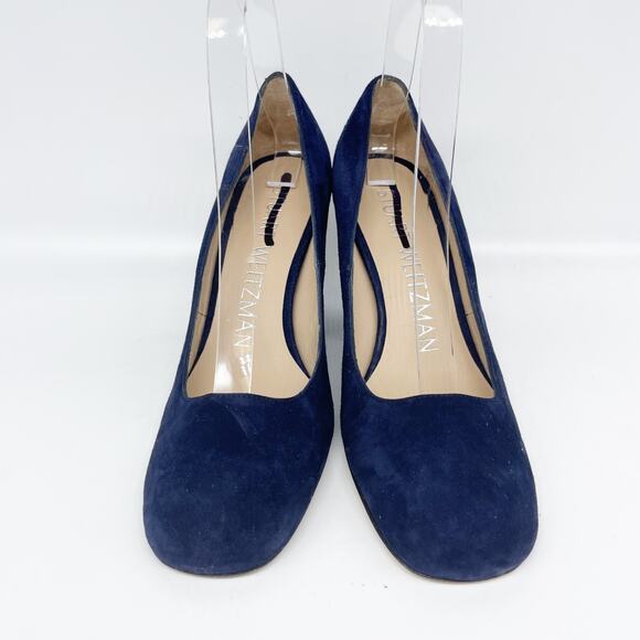 Stuart Weitzman Women's Curveblock 85 Pump Nice Blue Size 5 B - Picture 2 of 15